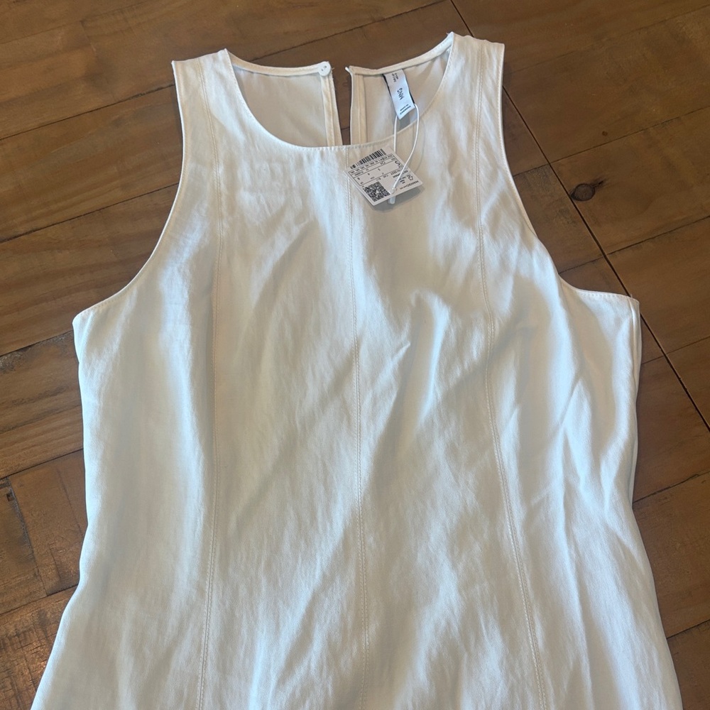 Mango white midi dress